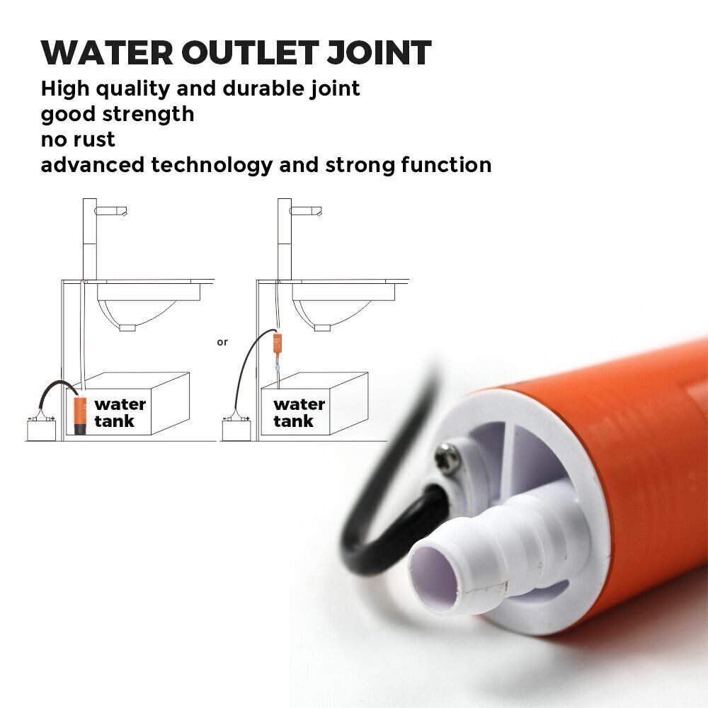 SEAFLO Submersible Inline Pump 12V 280GPH Transfer Pump Water Resistant High