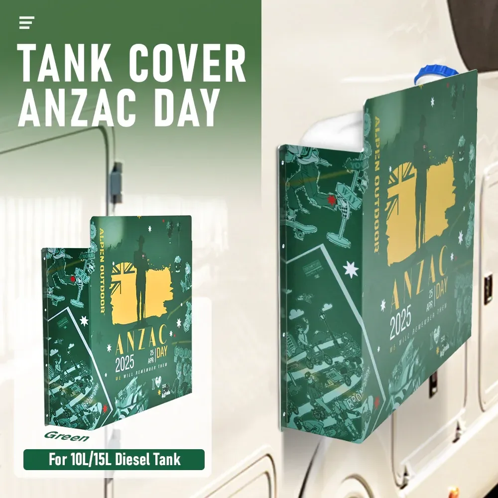 Alpen Outdoor Diesel Tank Cover Silver Gas Tank Bracket 2mm Thick Aluminium Tank