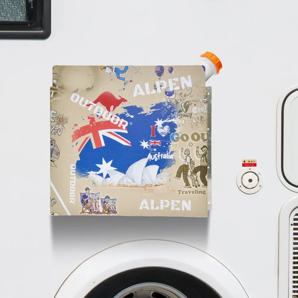 Alpen Outdoor Diesel Tank Cover Silver Gas Tank Bracket 2mm Thick Aluminium Tank