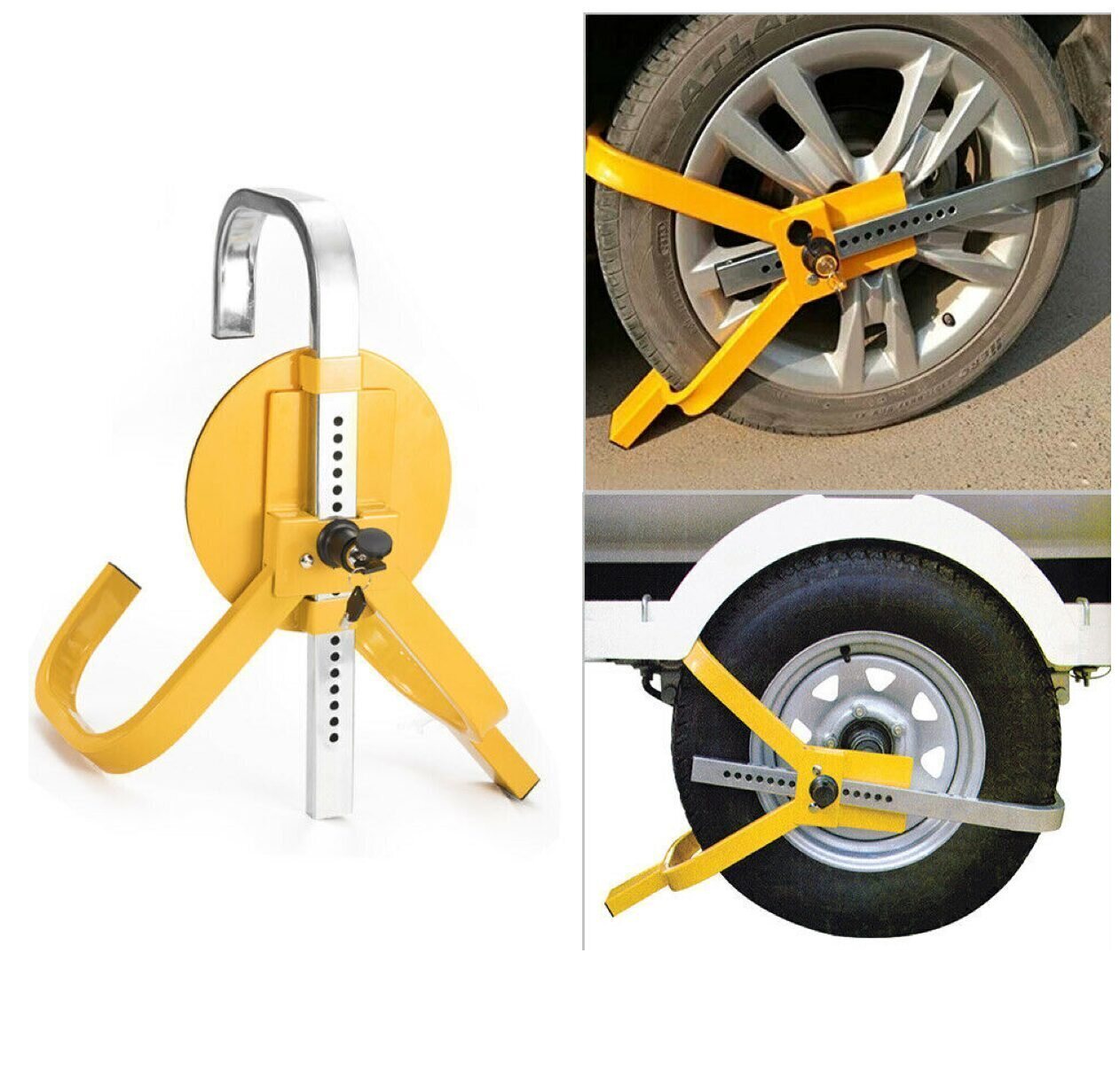 Wheel Clamp Defender Tyre Lock Adjustable for 13'' 14'' 15'' Truck SUV Trailer