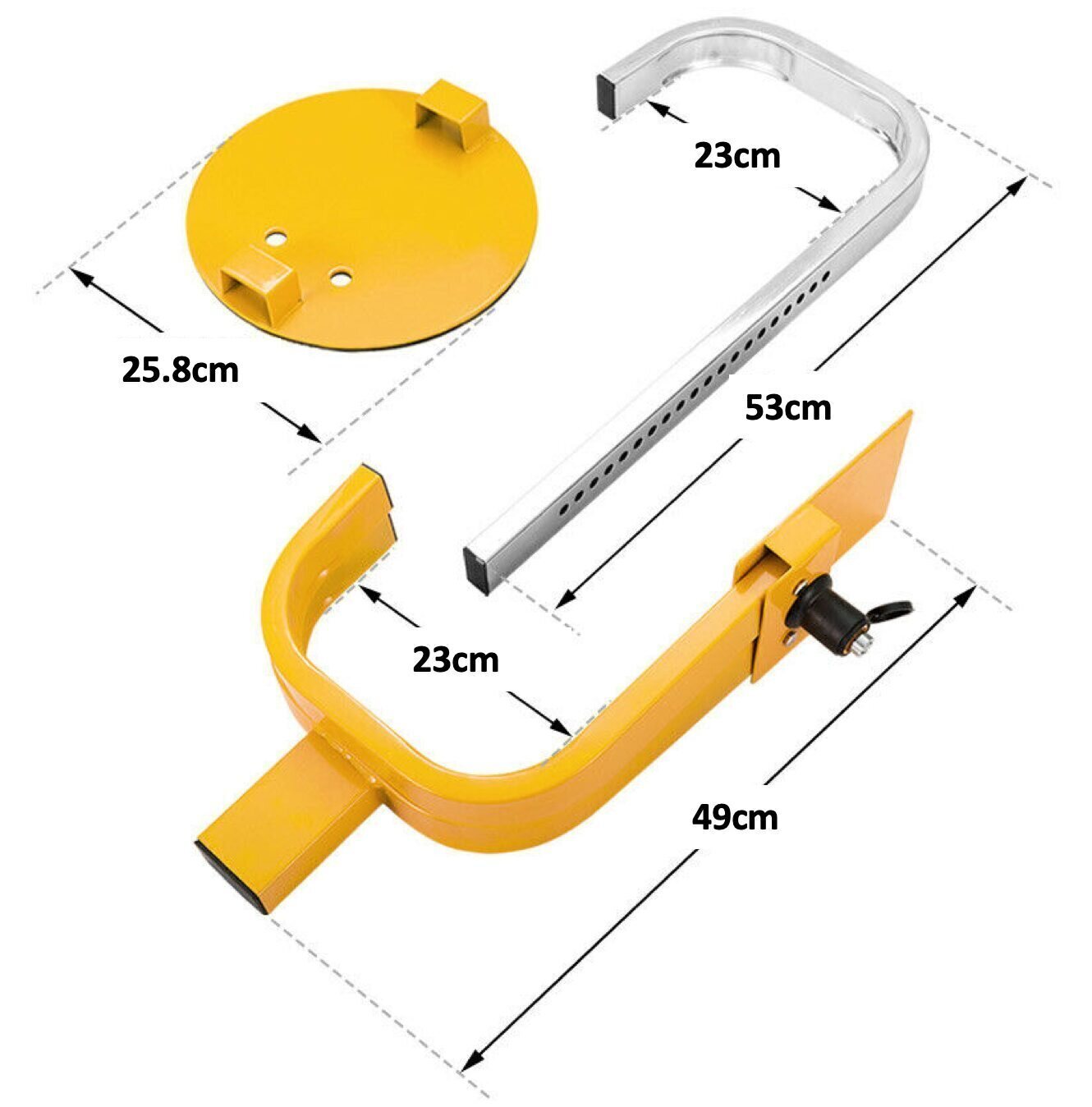 Wheel Clamp Defender Tyre Lock Adjustable for 13'' 14'' 15'' Truck SUV Trailer