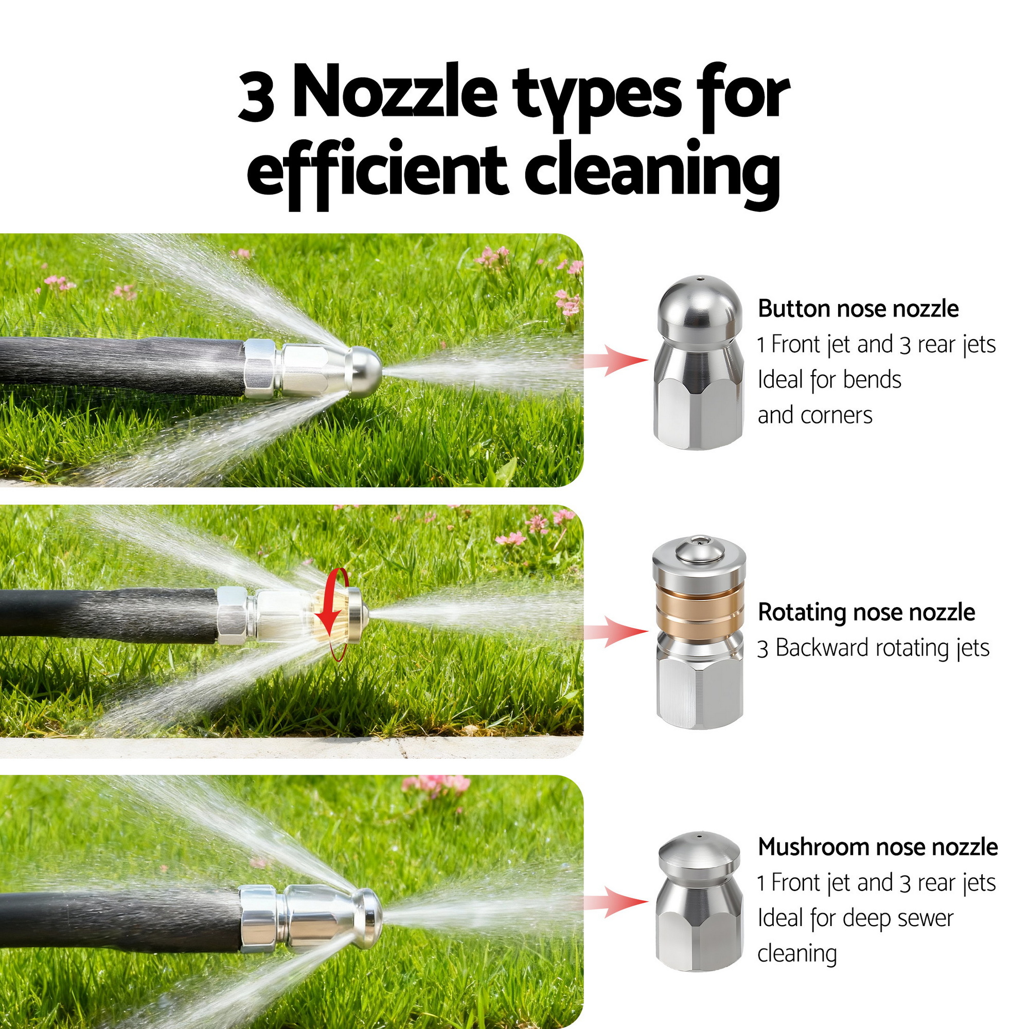Giantz Pressure Washer Hose 30M 5800PSI Power Replacement Extension 1/4'' Quick