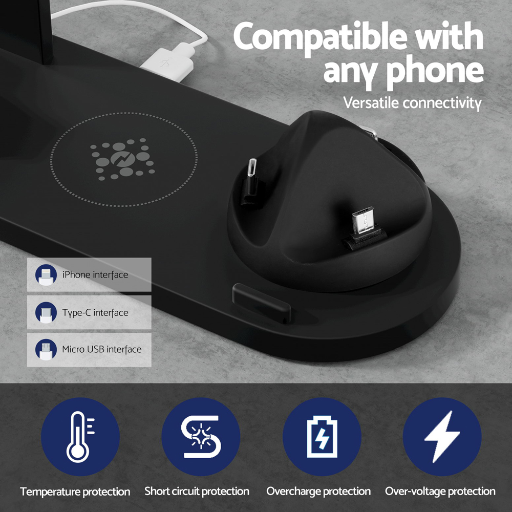 Devanti 4 in 1 Wireless Charger Multi-function Station for Phone Airpod iWatch