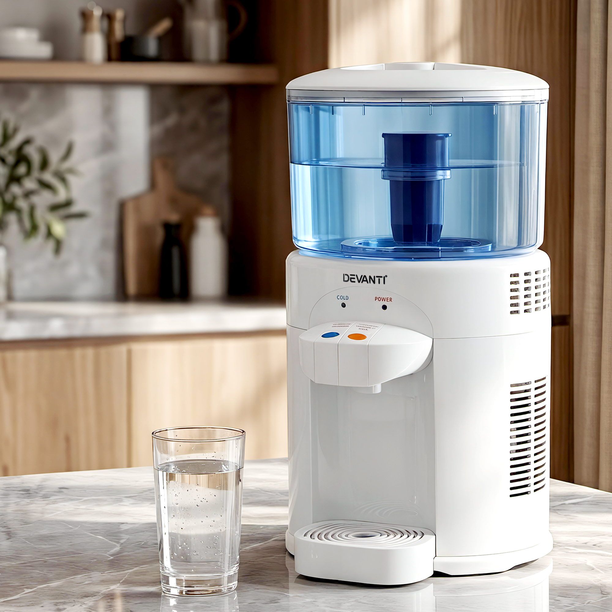 Devanti 5L Bench Top Water Cooler Dispenser w/ Filter 2 Taps Countertop Water