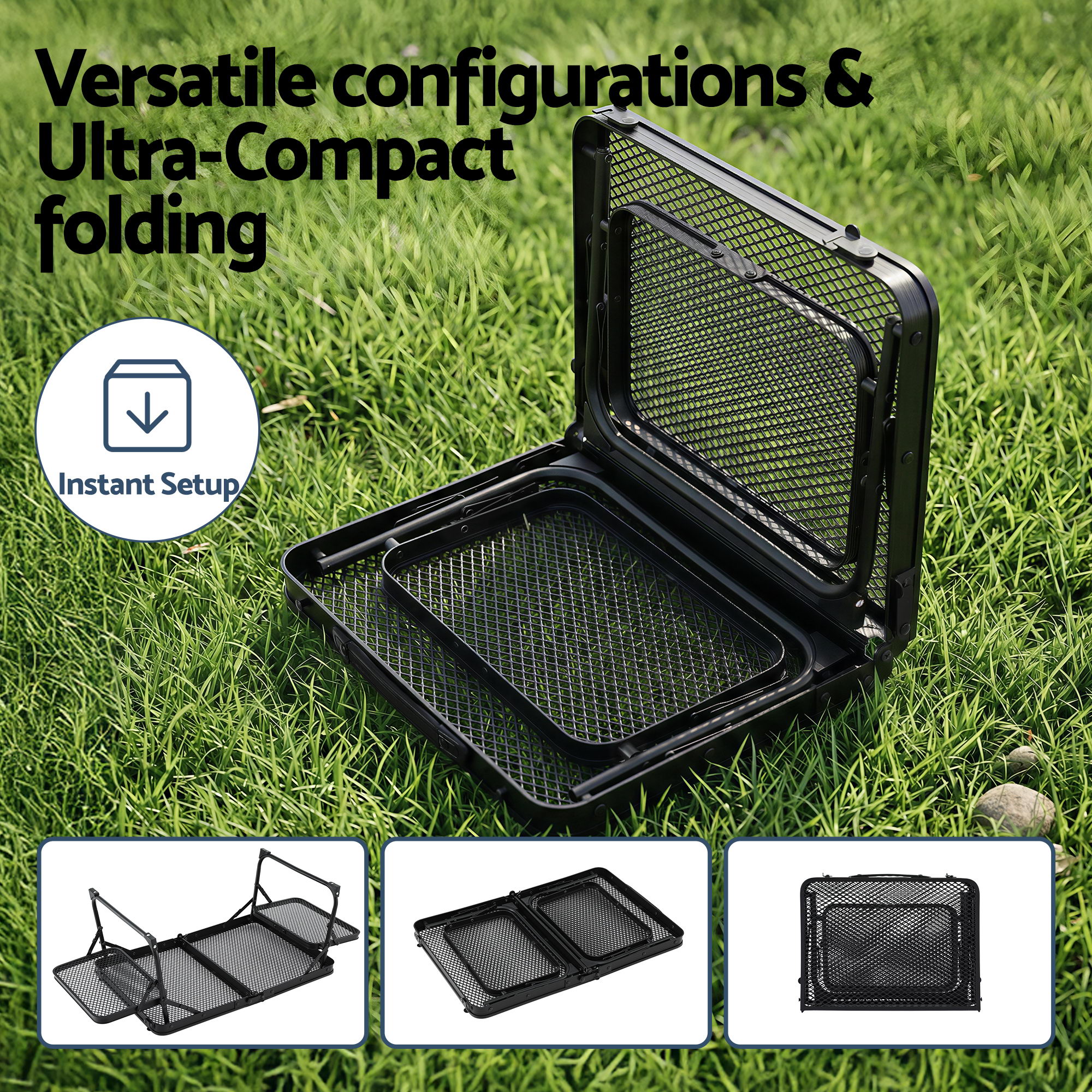 Weisshorn Camping Table Mesh Desktop Lightweight Portable Outdoor Folding Grill