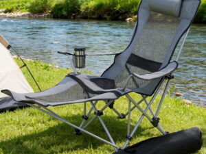 Weisshorn Camping Chair Adjustable Reclining Portable Outdoor Folding Chair Grey
