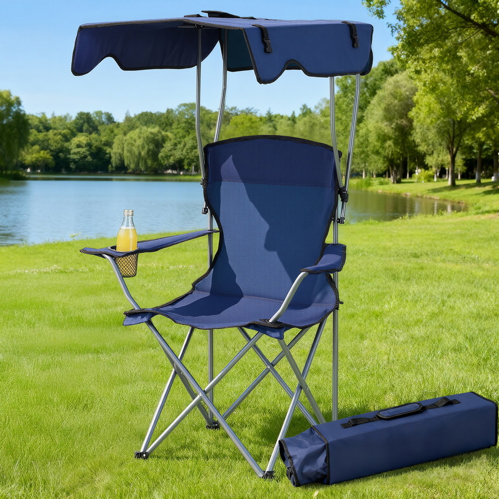 Weisshorn Camping Chair w/ Canopy Folding Outdoor Portable Seat Lightweight