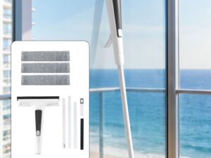 Giantz Window Cleaner Mirror Car, Spray Scrub Squeegee 136cm Extendable Long