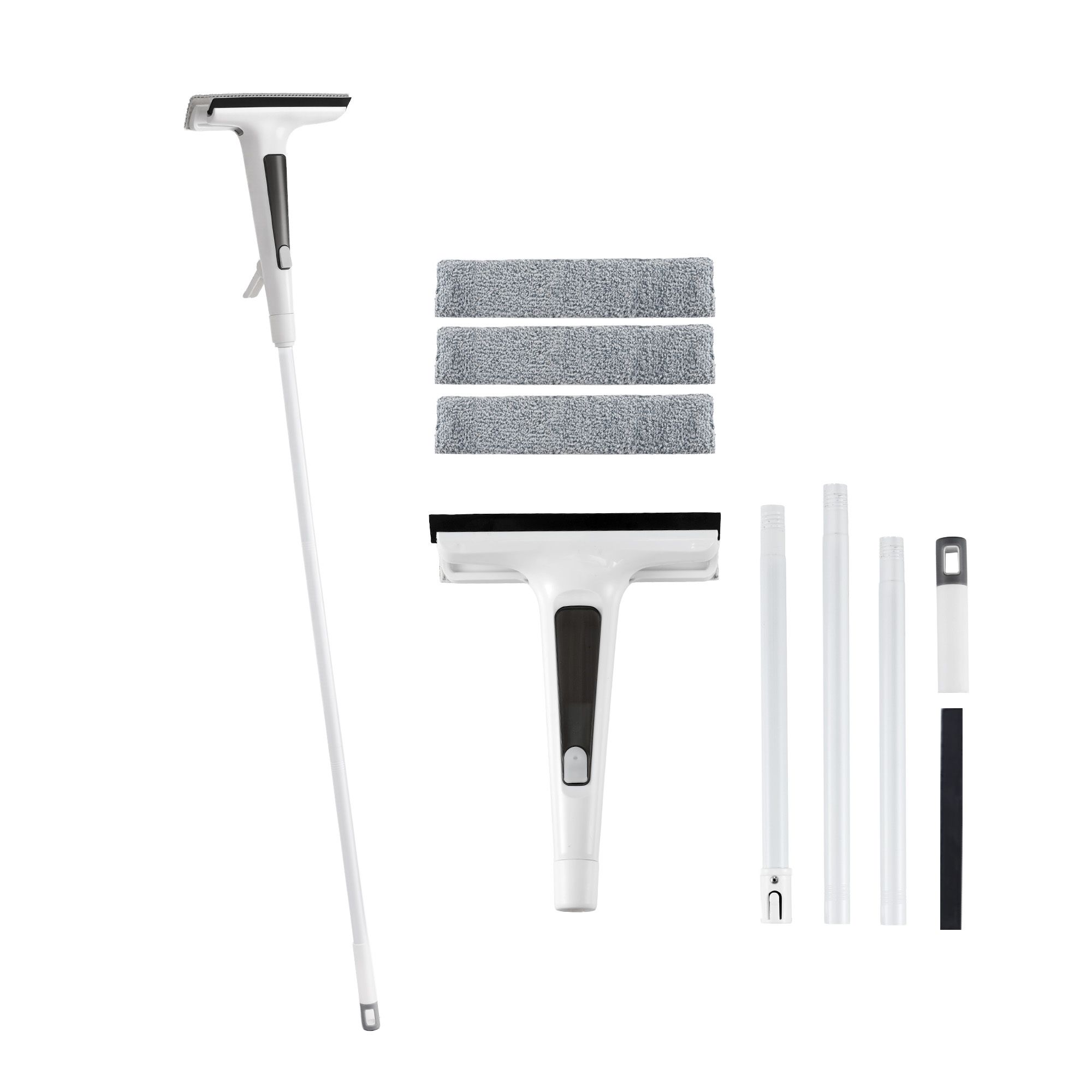 Giantz Window Cleaner Mirror Car, Spray Scrub Squeegee 136cm Extendable Long