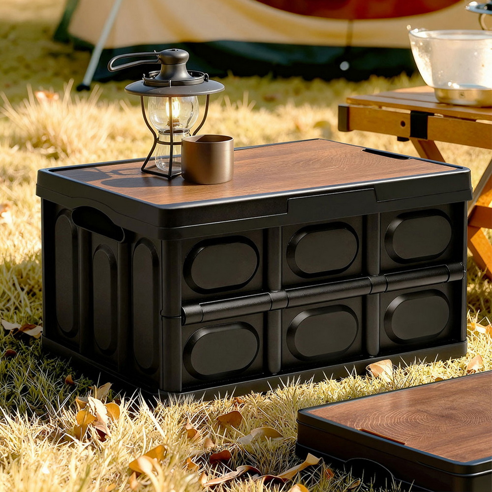 Gardeon Collapsible Outdoor Storage Box 50L Stackable Folding Camping Organizer