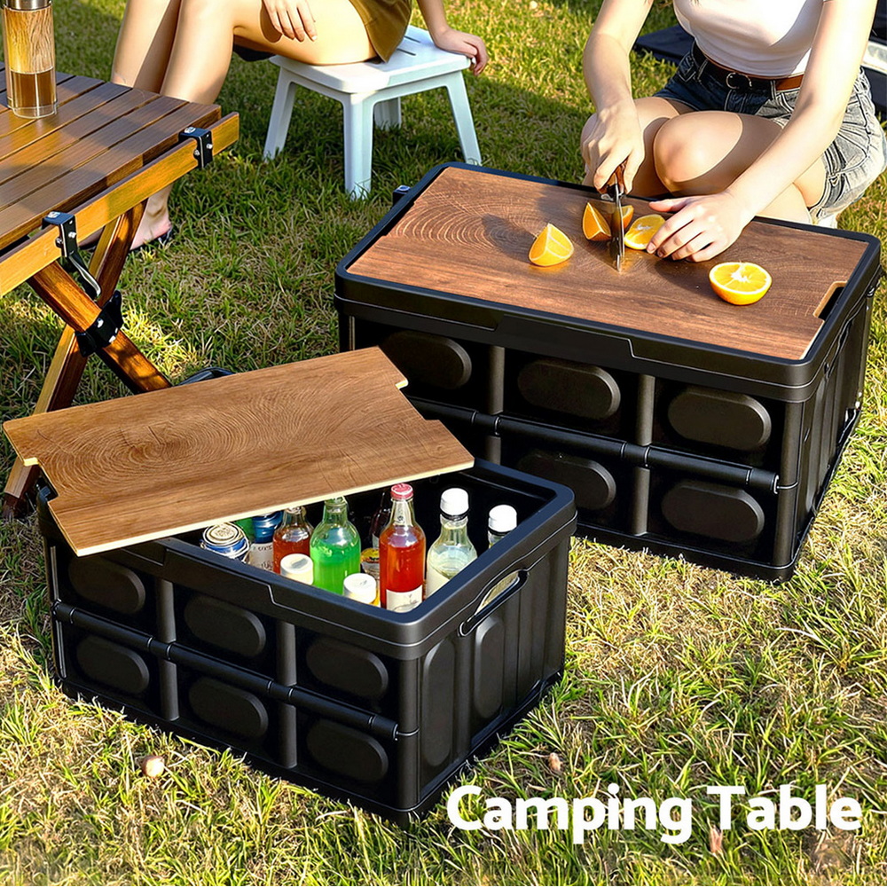 Gardeon Collapsible Outdoor Storage Box 50L Stackable Folding Camping Organizer
