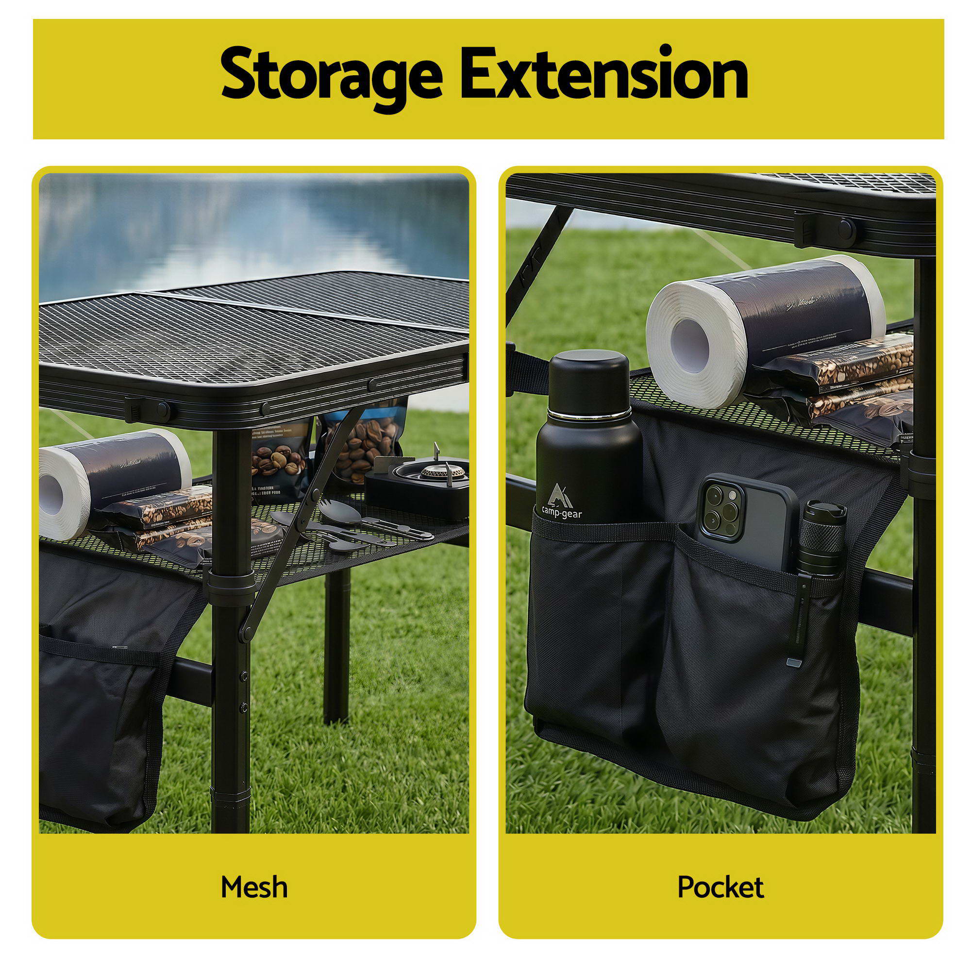 Gardeon BBQ Camp Table, 60*40*56 Portable Foldable Lightweight Grill Outdoor