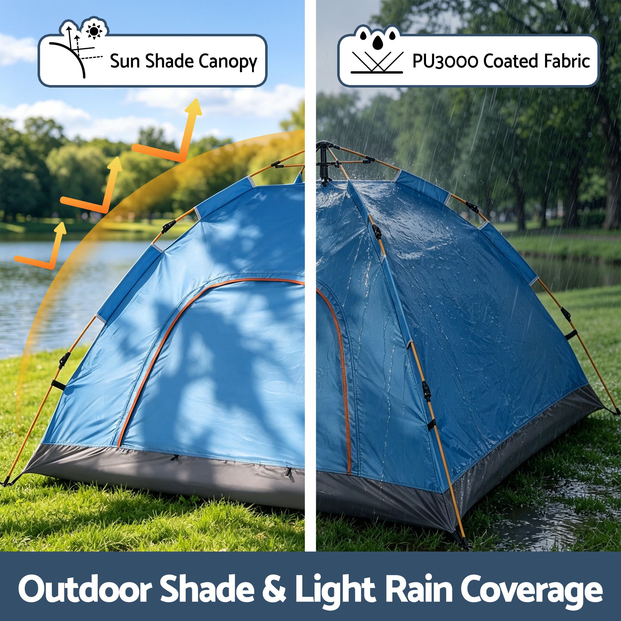 Weisshorn Camping Tent Instant Tent Pop up 2 Person Outdoor Hiking Tents Hiking