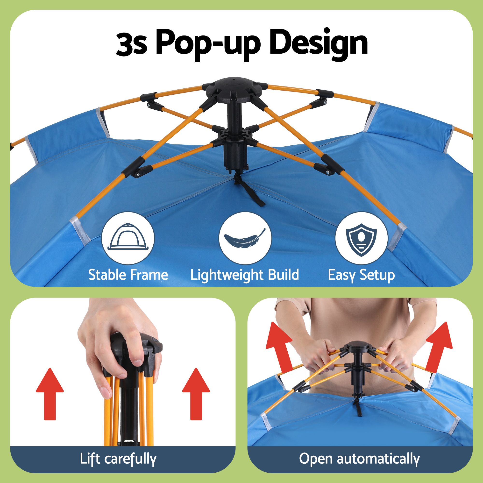 Weisshorn Camping Tent Instant Tent Pop up 2 Person Outdoor Hiking Tents Hiking