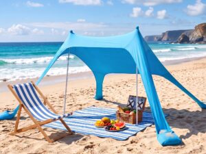 Weisshorn Camping Tent Beach Tent Canopy Sun Shelter Portable Blue