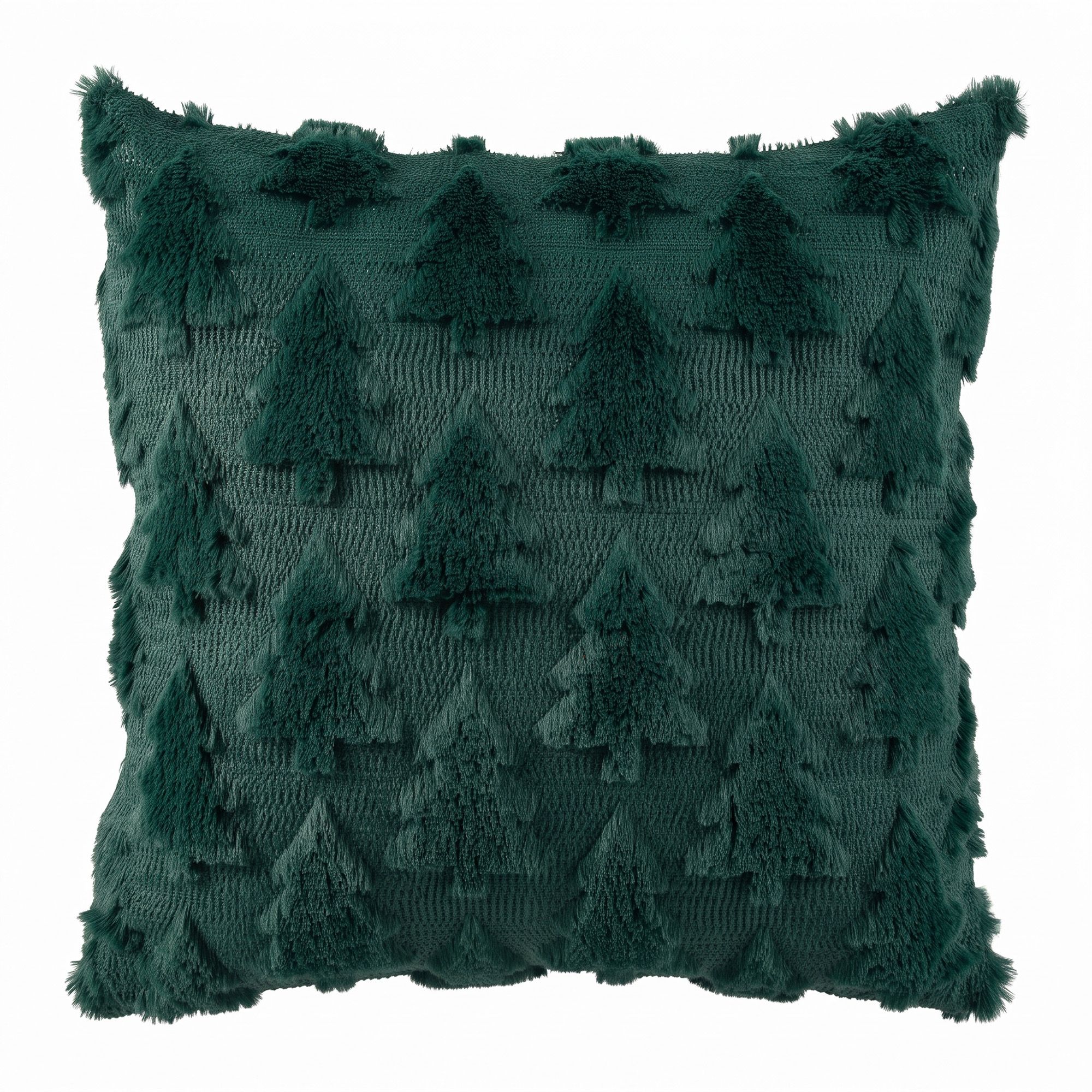 Jingle Jollys Christmas Tree Pillow Covers 2 Packs Cushion Covers Soft Faux Fur