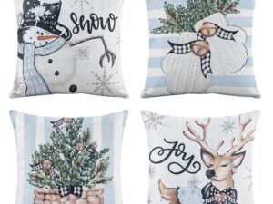 Jingle Jollys Christmas Cushion Covers 4pc Pillow Covers 45x45cm w/ 4 Cute