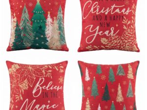 Jingle Jollys Christmas Cushion Covers 4pc Pillow Covers 45x45cm w/ 4 Cute