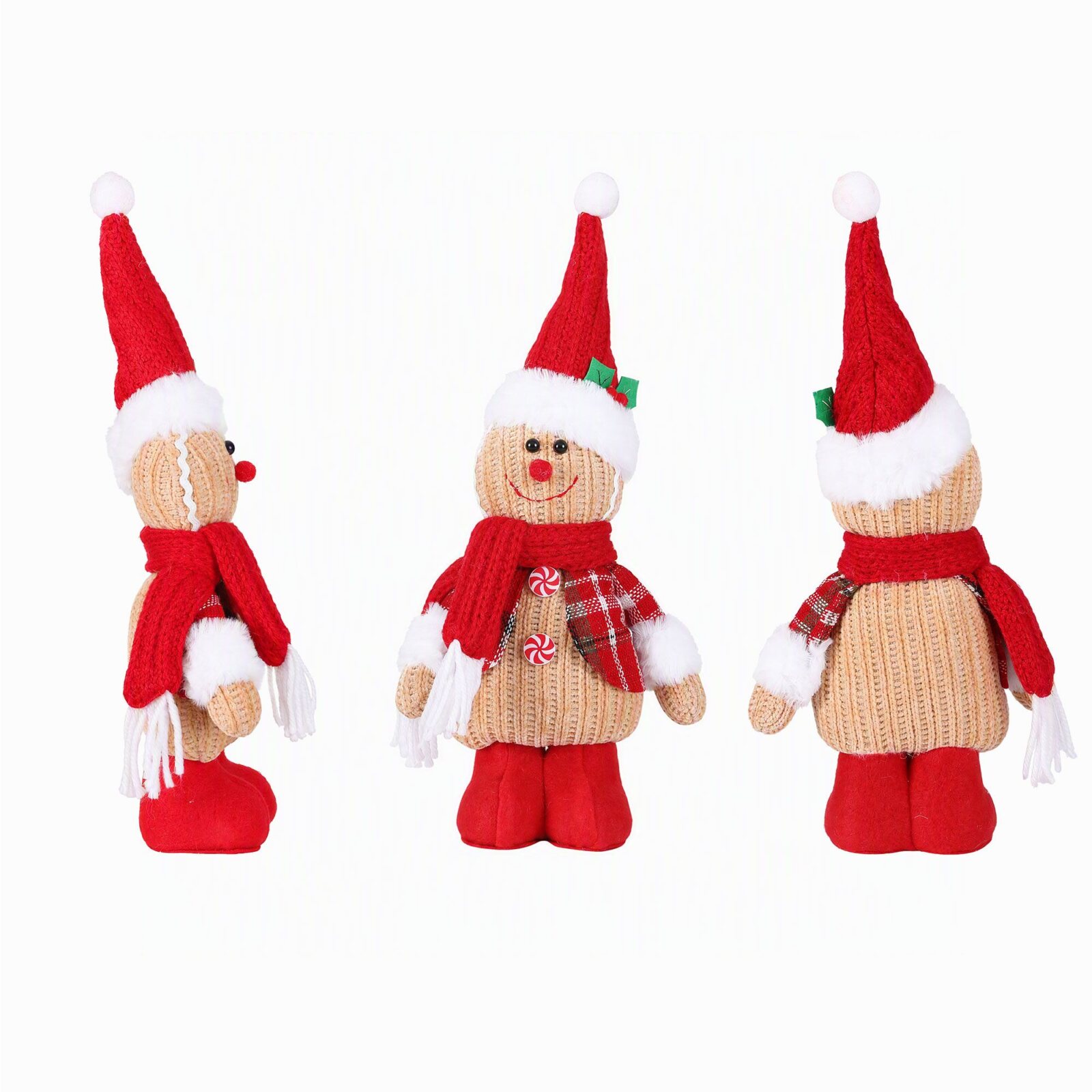 Jingle Jollys Christmas Gingerbread Man Standing Ornament Knitted Christmas