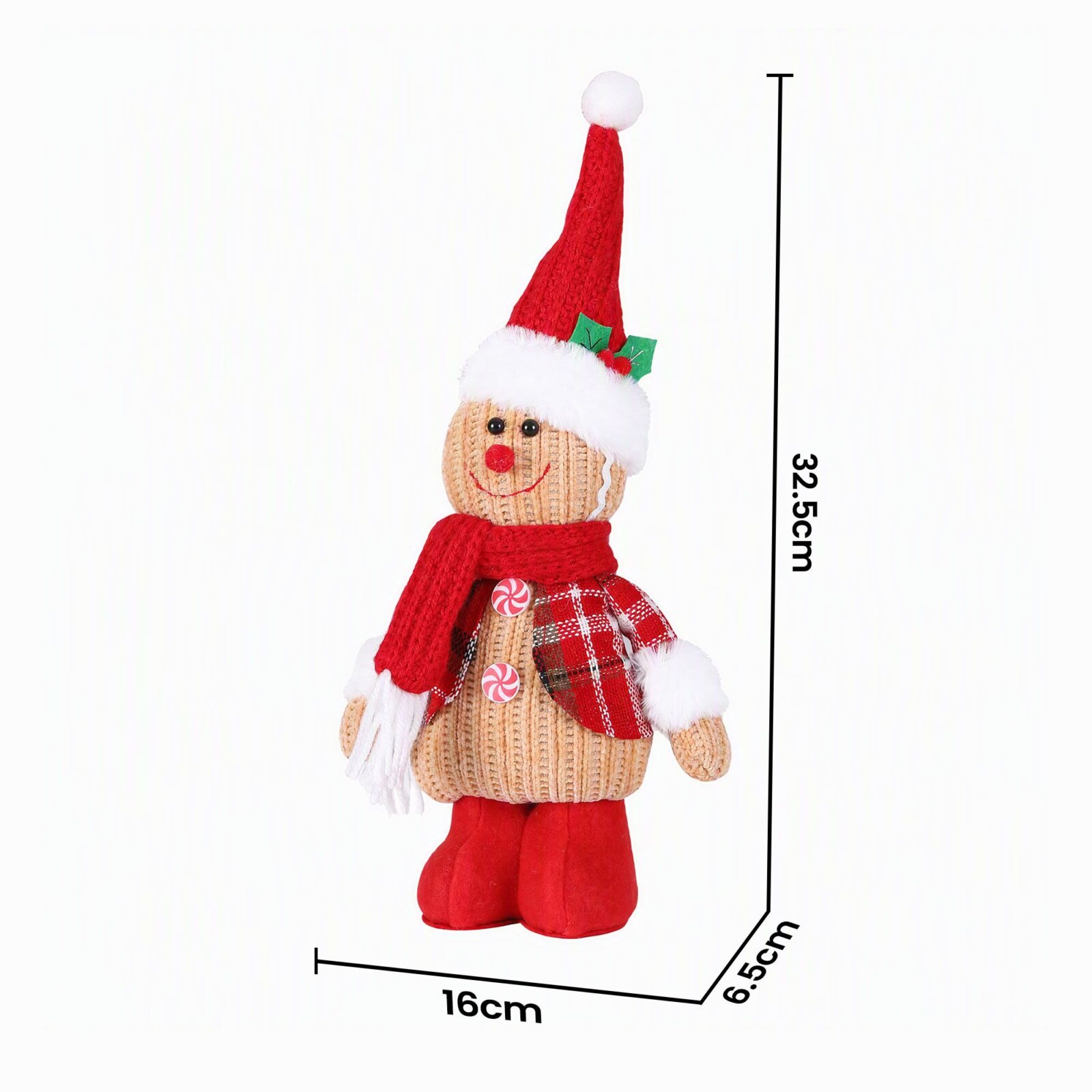 Jingle Jollys Christmas Gingerbread Man Standing Ornament Knitted Christmas