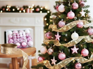 Jingle Jollys Christmas Tree Decoration Set Ribbon Baubles Ornaments Party 34pcs