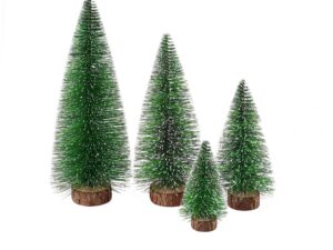 Jingle Jollys Christmas Table Decoration 4Pcs Mini Tree Set Frosted Party Decor