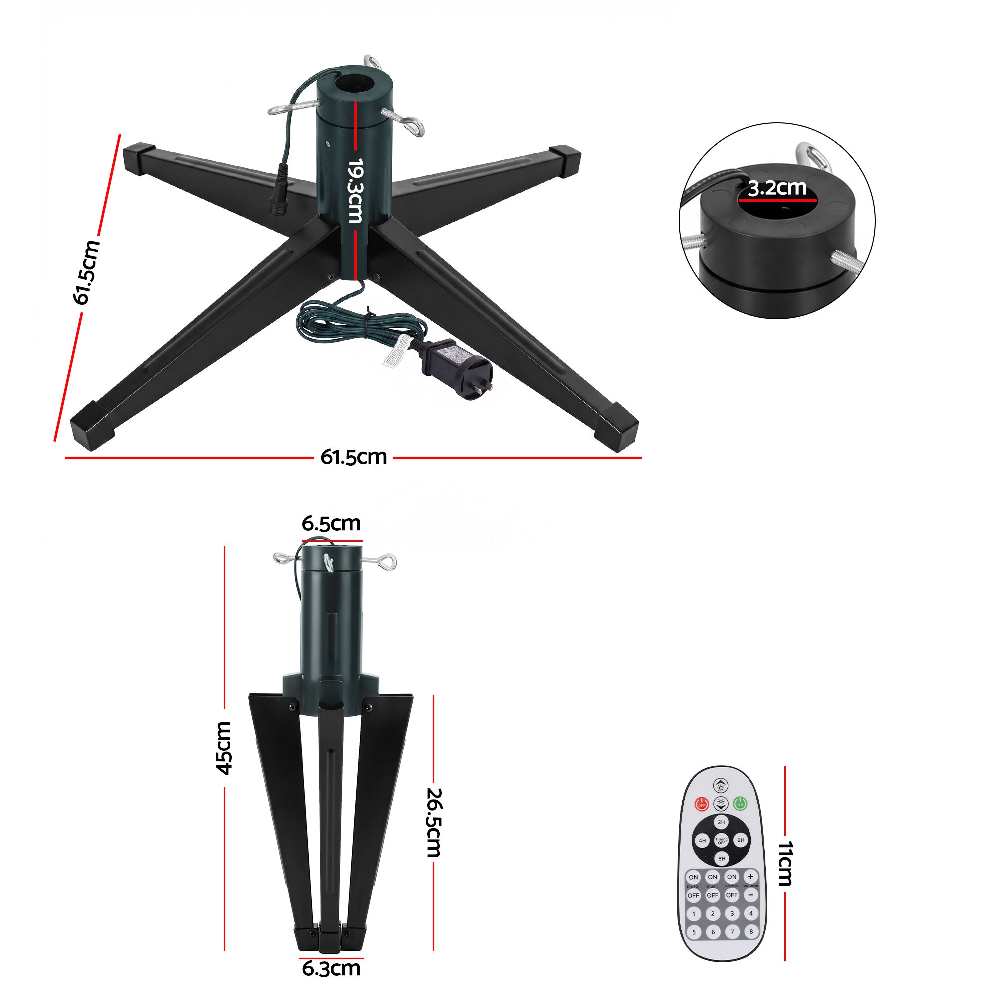 Jingle Jollys Christmas Tree Stand 360° Rotating for Xmas Tree Up to 2.7M w