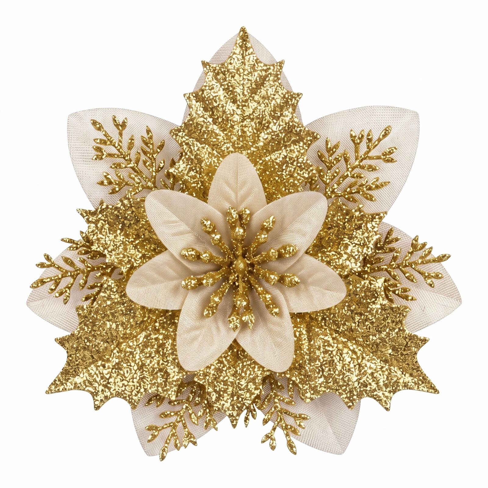 Jingle Jollys 10Pcs Christmas Tree Flower Set Garland Wreath Poinsettia