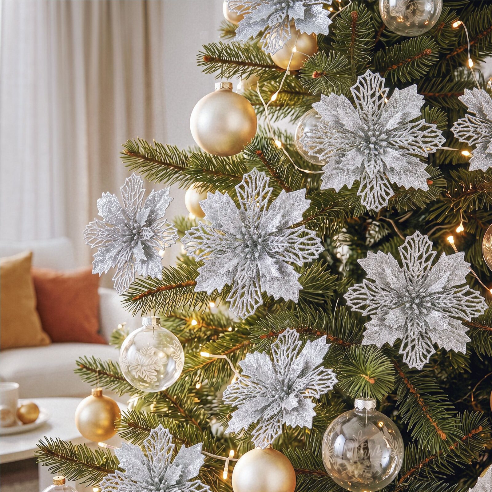 Jingle Jollys 20Pcs Christmas Tree Flower Set Garland Wreath Poinsettia