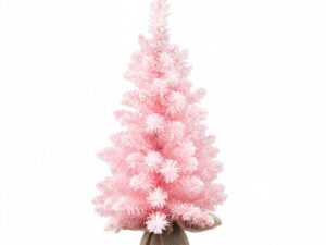Jingle Jollys 60cm Flocked Pink Christmas Tree Mini Tabletop Xmas Tree