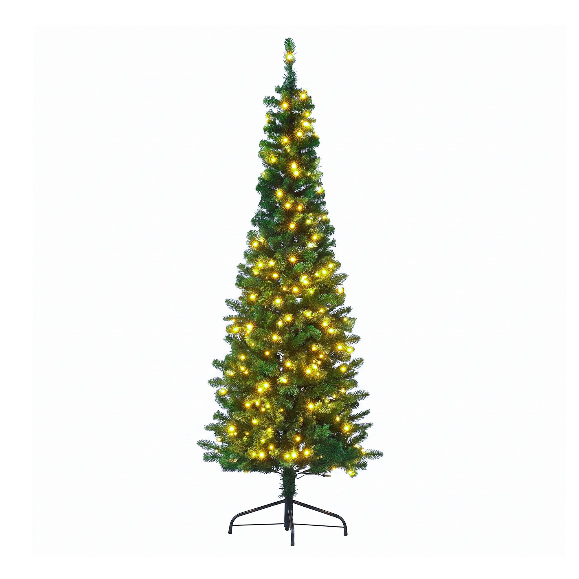 Jingle Jollys 1.8m Pre-Lit Christmas Tree Slim Pencil Xmas Tree Corner Tree