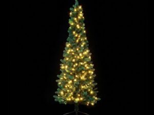 Jingle Jollys 2.4m Pre-Lit Christmas Tree Slim Pencil Xmas Tree Corner Tree