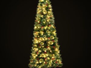 Jingle Jollys Christmas Tree 1.8M LED Xmas Tree Party Decorations Red Barries