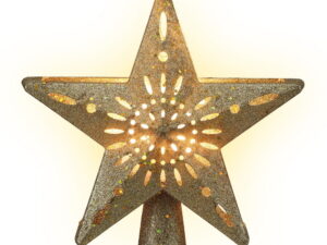 Jingle Jollys Christmas Tree Topper Star Snowflake Projector Party Glitter Gold