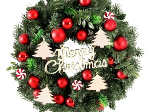 Jingle Jollys Christmas Wreath 40CM Xmas Garland Baubles Ornaments Party Decor