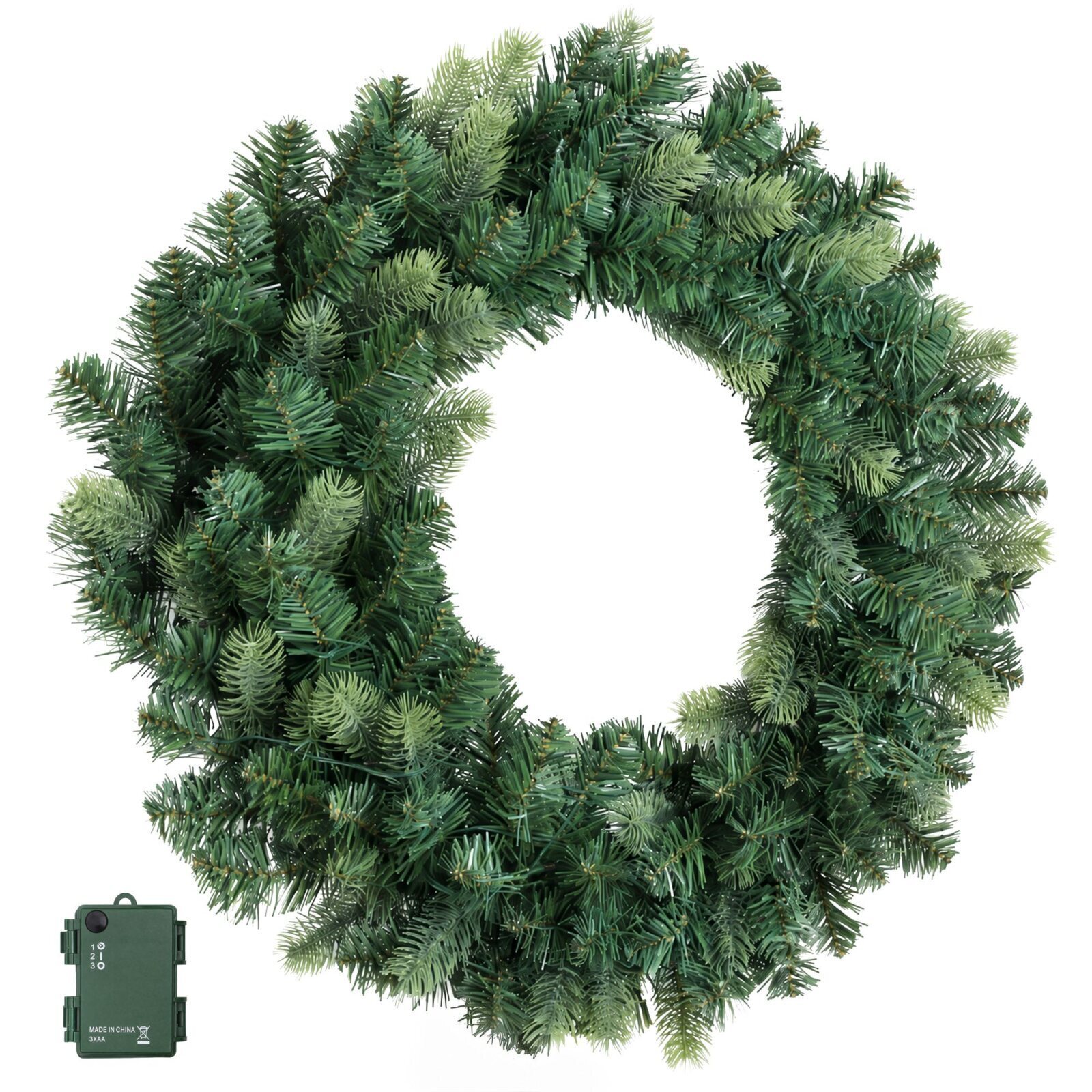 Jingle Jollys 60cm Pre-Lit Christmas Wreath GarlandsWarm White LED Light Door
