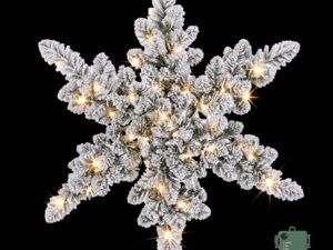 Jingle Jollys 60cm Flocked Snowflake Christmas Wreath Garland Pre-Lit 40 LED