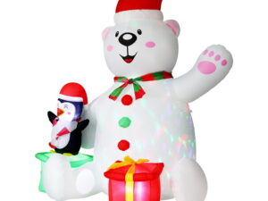 Jingle Jollys Christmas Inflatable Bear 1.8M Height LED Outdoor Decorations