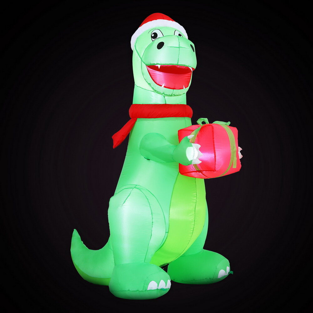 Jingle Jollys Christmas Inflatable Dinosaur 1.8M Height LED Decorations