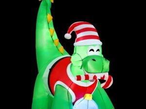 Jingle Jollys Christmas Inflatable Dinosaur 1.86M Height LED Decorations