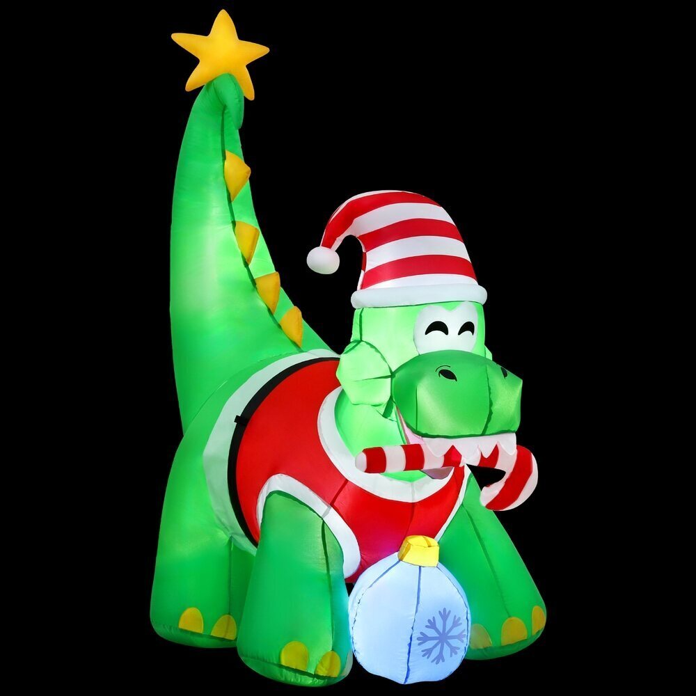 Jingle Jollys Christmas Inflatable Dinosaur 1.86M Height LED Decorations