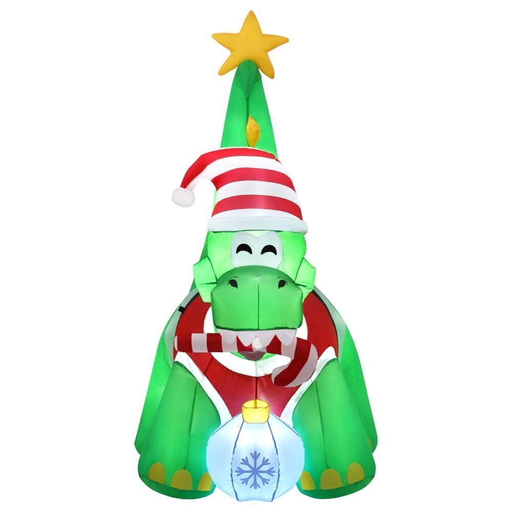 Jingle Jollys Christmas Inflatable Dinosaur 1.86M Height LED Decorations