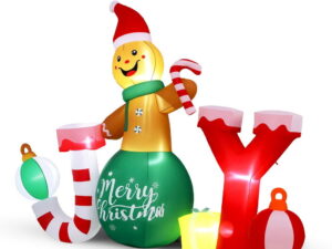 Jingle Jollys Christmas Inflatable Gingerman Joy 3M Long Outdoor Decorations