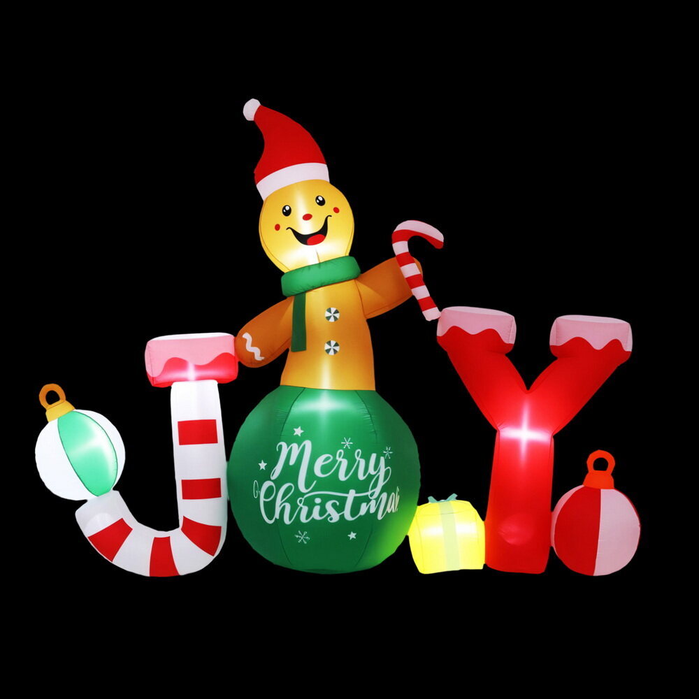 Jingle Jollys Christmas Inflatable Gingerman Joy 3M Long Outdoor Decorations