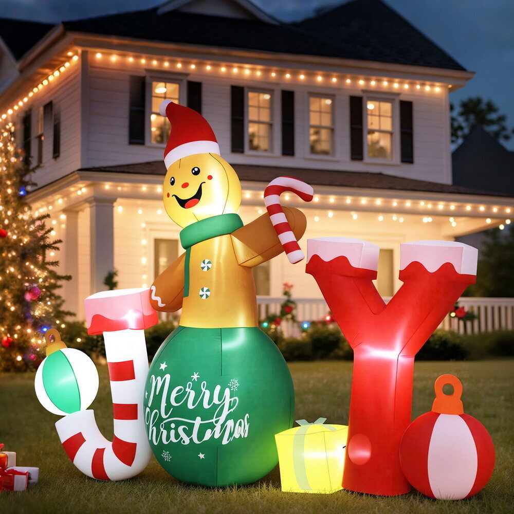 Jingle Jollys Christmas Inflatable Gingerman Joy 3M Long Outdoor Decorations