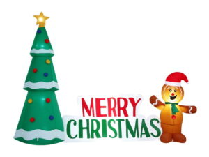 Jingle Jollys Christmas Inflatable Gingerbread Man Tree LED Illuminated