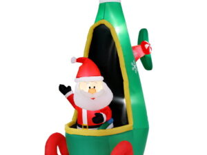 Jingle Jollys Christmas Inflatable Santa in Helicopter 2.55M Height LED