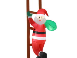 Jingle Jollys Christmas Inflatable Santa Climbing Ladder 2.45M Height LED