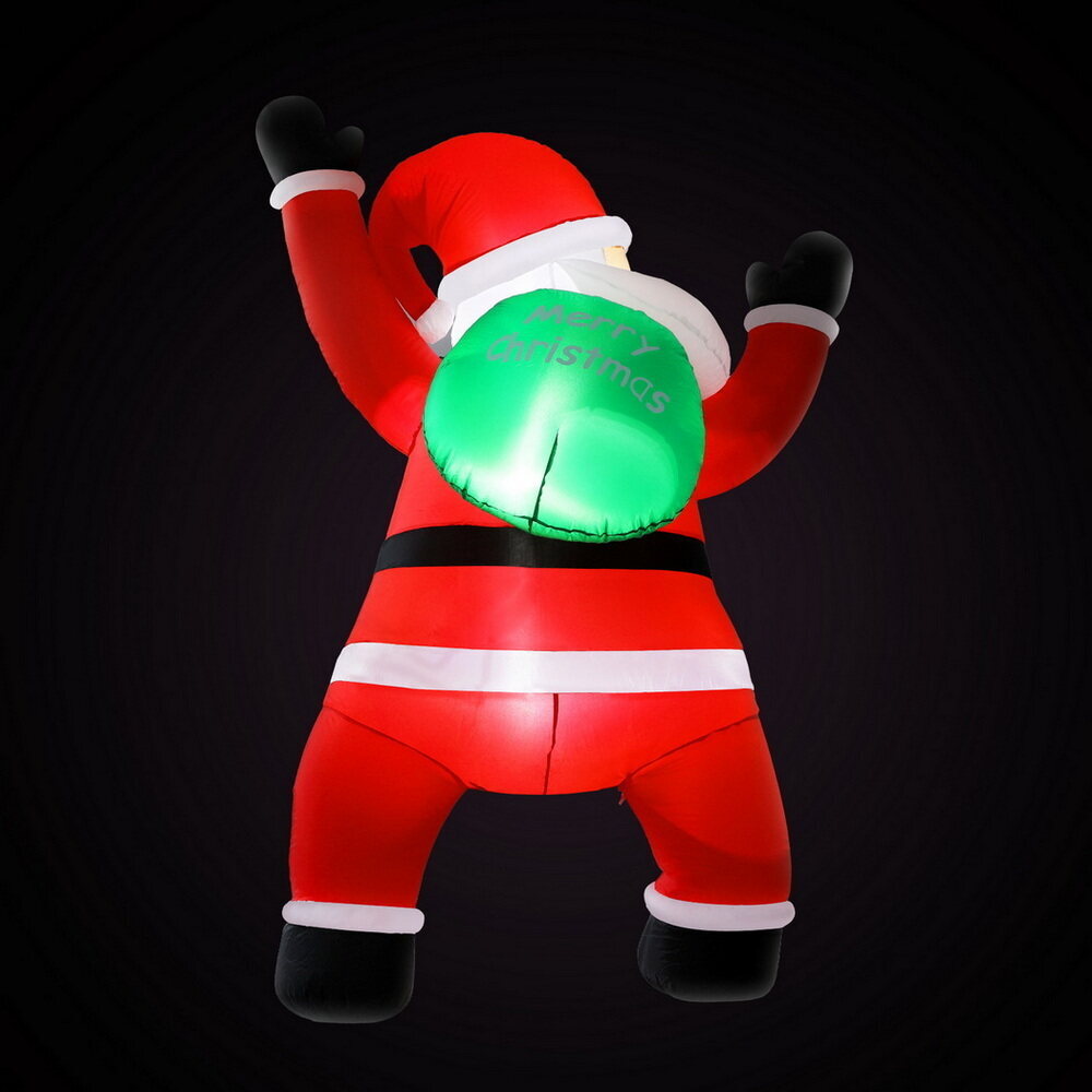 Jingle Jollys Christmas Inflatable Santa Climbing LED Illuminated Decorations