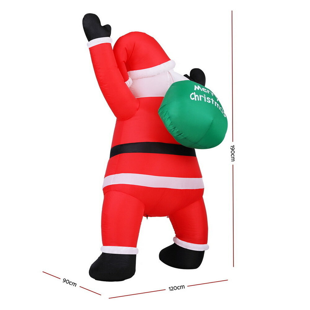 Jingle Jollys Christmas Inflatable Santa Climbing LED Illuminated Decorations